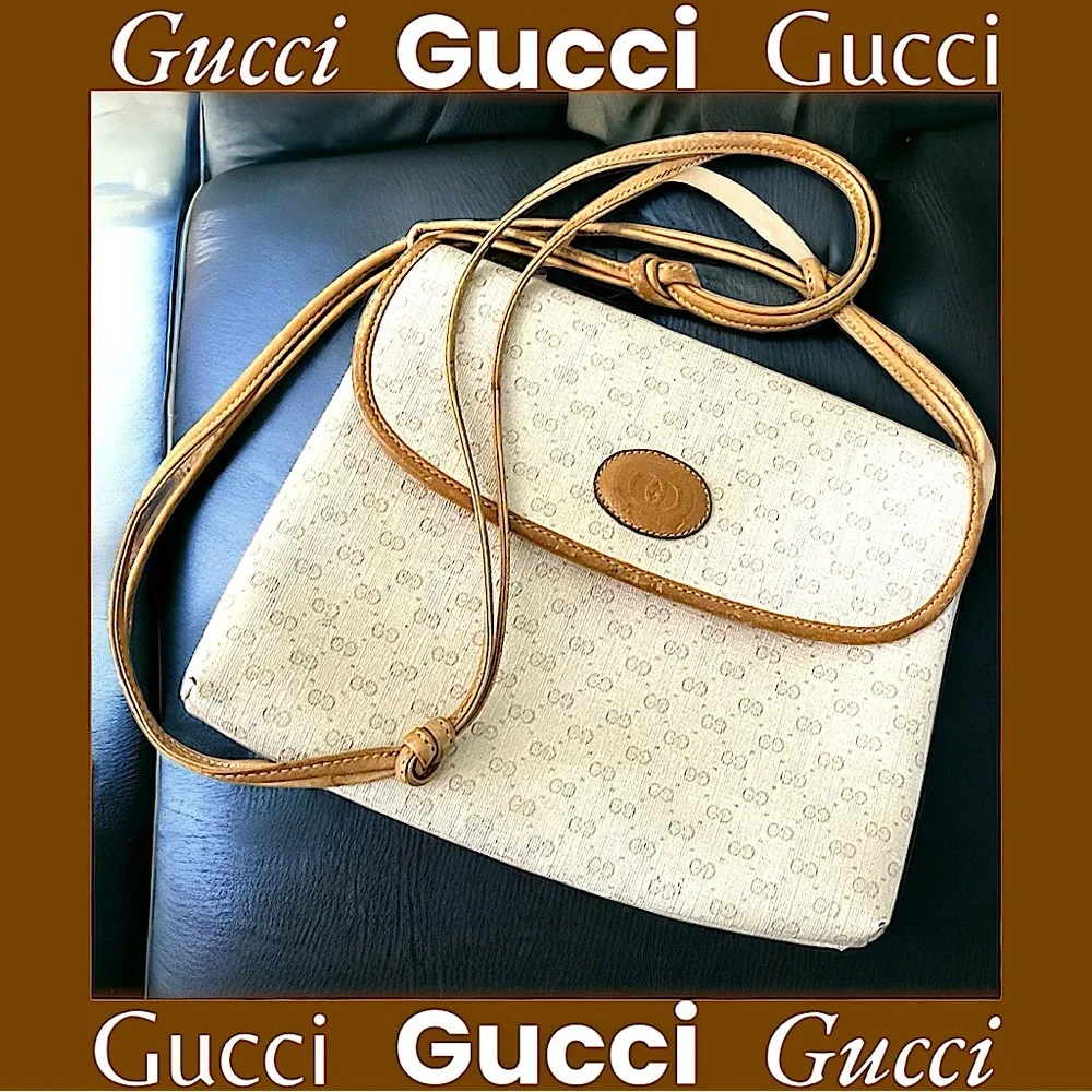 Gucci Cream and Tan Shoulder Bag see pics for callouts, thanks! - Picture 2 of 15